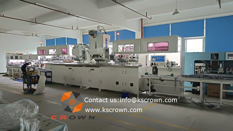 Fully automated production line for power cord plug manufacturing